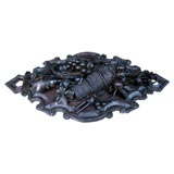 Exceptional carved Black Forest wood wall plaque.